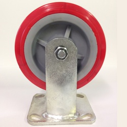 CASTER 4" GREY + RED FIXED PGPF-04 (PUFG-04)