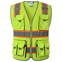 REFLECTOR VEST WITH POCKET & ZIP EURO SAFETY