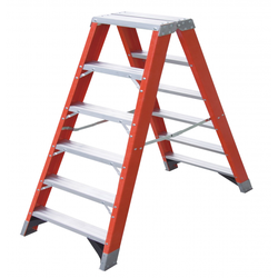 Fiberglass double sided step ladder