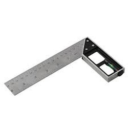 SQUARE TRI & MITRE WITH SPIRIT LEVEL 150MM SILVERLINE