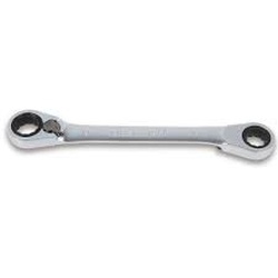 WRENCH OF 2 REVERSIBLE RATCHETING OFFSET BI-HEX RING 8X10/1