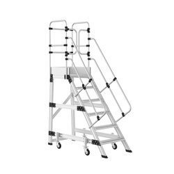 One Sided Wheeled Platform Ladder(Spring Loaded Type)