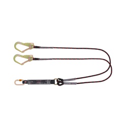 DOUBLE ROPE WITH SHOCK ABSORBER AND KARABINER 1.8MTR KARAM