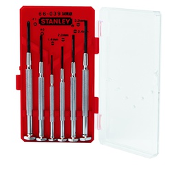 SCREWDRIVER SET 6PC RED BASE CASE PRECISION STANLEY